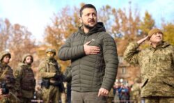 Zelensky watches proudly as Ukrainian national flag is raised over liberated Kherson