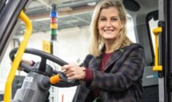 Sophie will fix it! Countess of Wessex wows as she takes the wheel at new £100m JCB plant