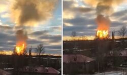 Huge explosion rips through gas pipeline near Russia’s St. Petersburg