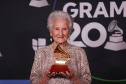 Grandmother Angela Álvarez, 95, becomes oldest-ever Latin Grammy winner as she scoops best new artist prize