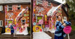 Woman who loves Christmas transforms home into giant gingerbread house