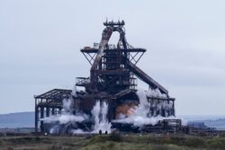 Redcar blast furnace demolished in explosion bringing end to Teeside steelmaking