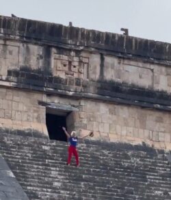 Mob throws water at tourist and demands her sacrifice after she climbed ancient temple