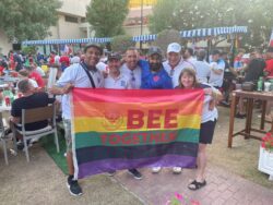 England fan sneaks rainbow flag into stadium by saying it is Cameroon banner