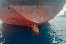 Stowaways survived 11 days on rudder of oil tanker at sea