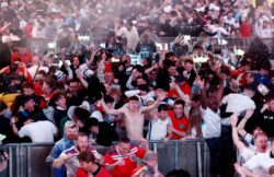 England fans celebrate across the UK after huge victory over Wales