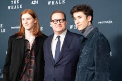 Brendan Fraser makes rare appearance with lookalike sons Holden, 18, and Leland, 16, at The Whale New York premiere