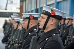 Royal Navy sailors rehearse for Remembrance Day commemorations