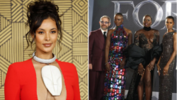 Maya Jama and her absolutely gigantic statement necklace steal show at Black Panther: Wakanda Forever premiere as she rubs with shoulders iconic cast