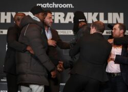 Security intervene as Dillian Whyte clashes with Jermaine Franklin’s promoter during heated press conference