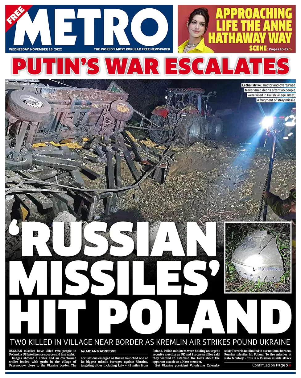 Metro - Russian missiles hit Poland