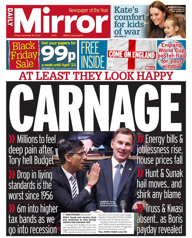 Daily Mirror - At least they look happy: Carnage