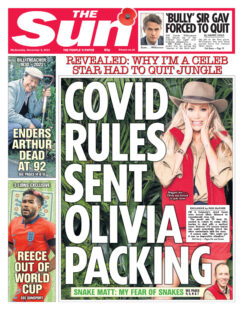 The Sun – Covid rules sent Olivia packing