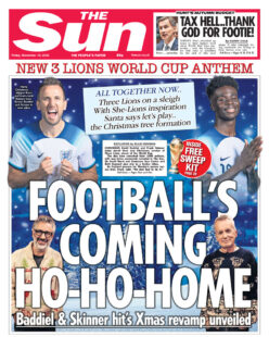 The Sun – Football’s coming ho-ho-home 