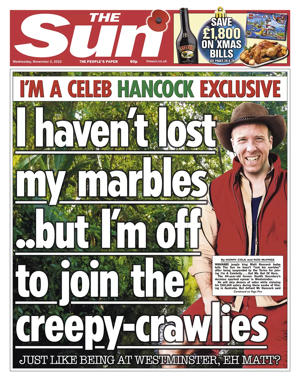 The Sun - Matt Hancock exclusive: I haven’t lost my marbles