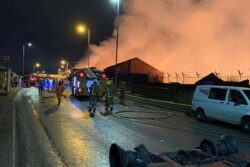 Major incident declared as 100 firefighters tackle blaze in derelict factories