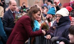 Kate and William shake hands with screaming royal fans who braved bitter winter cold