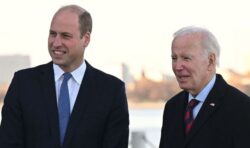 Prince William and President Biden met by hecklers accusing them of ‘exploiting workers’