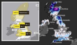 Met Office issues snow warning as new chart shows UK blanketed in days with -5C chill