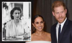 Meghan and Harry trailer edits Queen’s 21st birthday speech to focus on ‘imperial family’