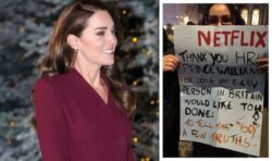 ‘Kate, we love you!’ Royal fans roar for Waleses outside Westminster Abbey