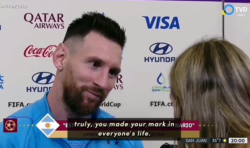 Lionel Messi gets emotional as reporter showers him with praise after Argentina beat Croatia to reach World Cup final