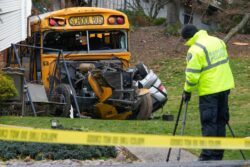 Seven children injured after school bus crashes in suburb