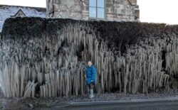 Burst water pipe creates bizarre alien-like icicle phenomenon