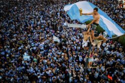 Argentines party through the night while French fans clash with police