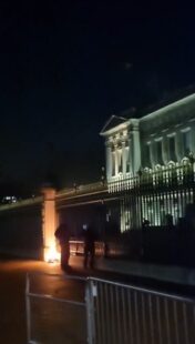 Man tackled to the ground after fire is sparked outside Buckingham Palace