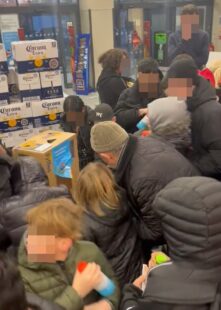 Grown adults shove children out the way to get £1.99 Prime drinks at Aldi