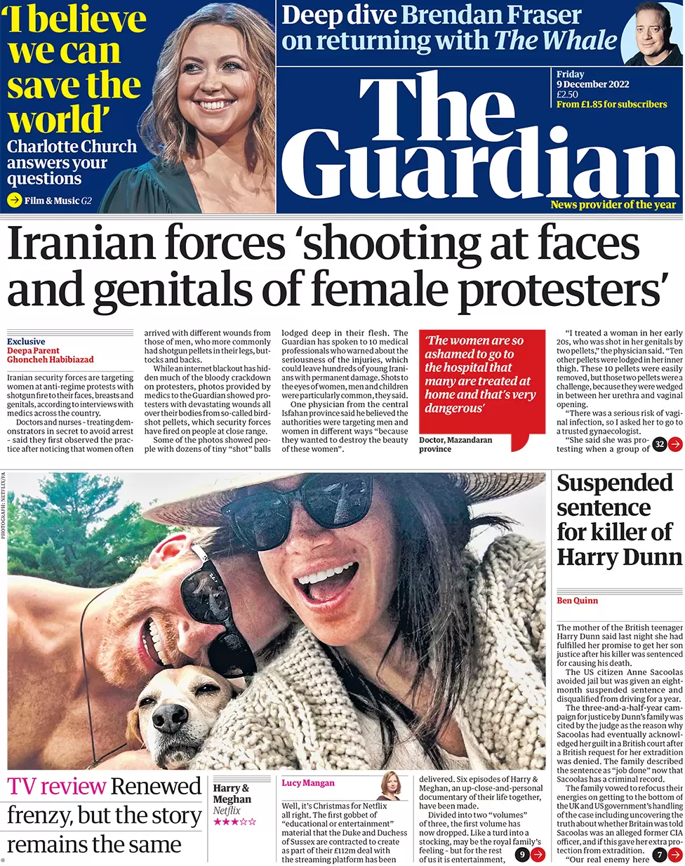 The Guardian - Iranian forces shooting at faces and genitals of female protesters
