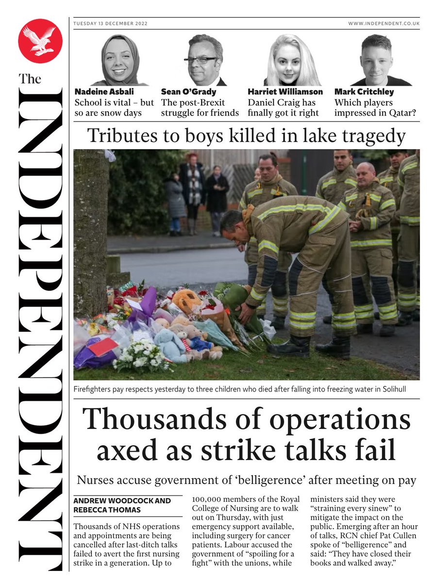 The Independent - Thousands of operations axed as strike talks fail