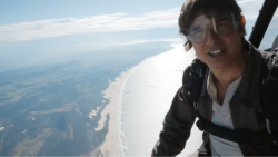 Tom Cruise is peak Tom Cruise as he shares message for fans – while jumping out of plane