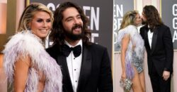 Heidi Klum packs on the PDA with husband Tom Kaulitz on Golden Globes 2023 red carpet