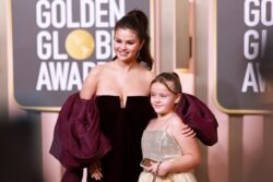 Selena Gomez dotes on baby sister Gracie, 12, as she treats her to night out at Golden Globes