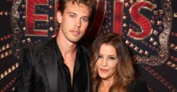 Elvis star Austin Butler and girlfriend Kaia Gerber sit second row behind Presley family at Graceland memorial for Lisa Marie