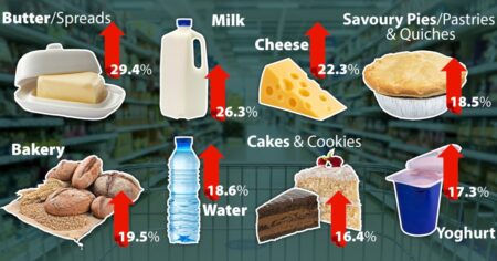 Milk, butter and cheese is now 30% more expensive at UK supermarkets