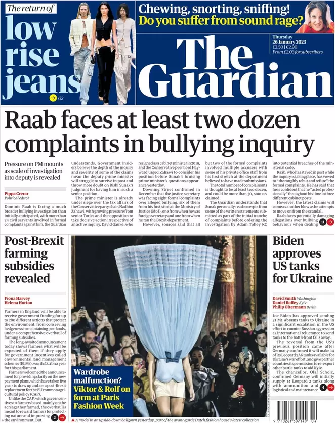 The Guardian - Raab faces at least two dozen complaints in bullying inquiry