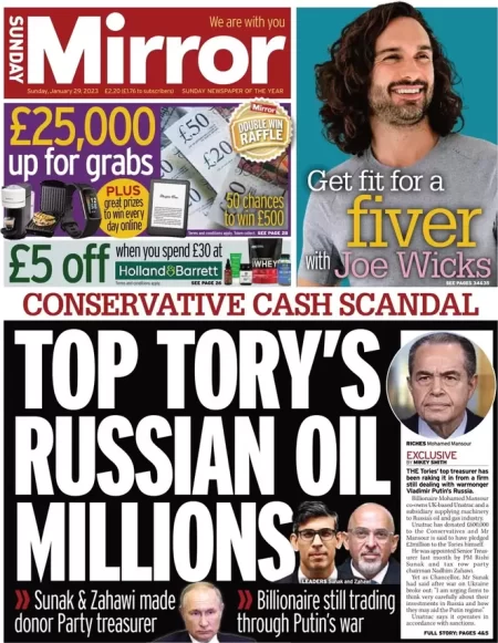 Sunday Mirror – Top Tory’s Russian oil millions 