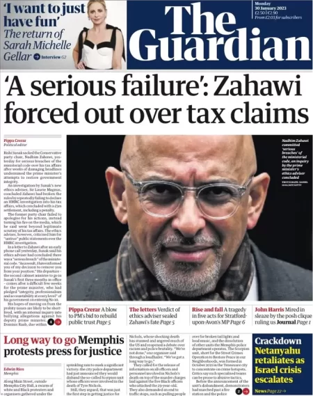 The Guardian –  ‘A serious failure’: Zahawi forced out over tax claims 