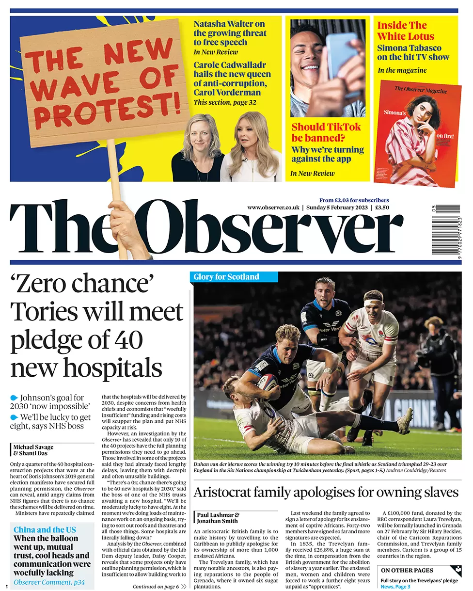 The Observer - ‘Zero chance’ Tories will meet pledge of 40 new hospitals