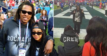 Jay-Z serves father of the year energy as he takes snaps of daughter Blue Ivy at Super Bowl