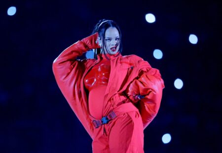 Rihanna goes all out for epic Super Bowl halftime show of hits, from Umbrella to Diamonds – and there was even time for some Fenty Beauty promo