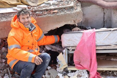 Dad holds hand of dead daughter crushed under rubble in Turkey earthquake