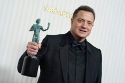 Brendan Fraser overcome with emotion while accepting best actor gong at Sag Awards: ‘I will treasure this’