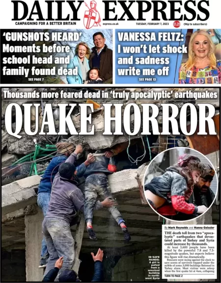 Daily Express – Quake horror 