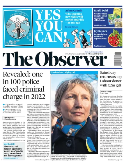 The Observer – Revealed: one in 100 police faced criminal charge in 2022