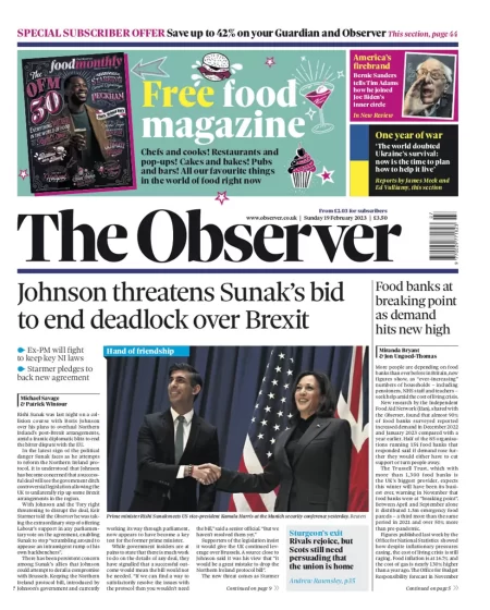 The Observer – Johnson threatens Sunak’s bid to end deadlock over Brexit 