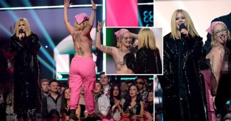 Avril Lavigne doesn’t mess around as she tells topless stage invader at Juno Awards to ‘get the f*** off’